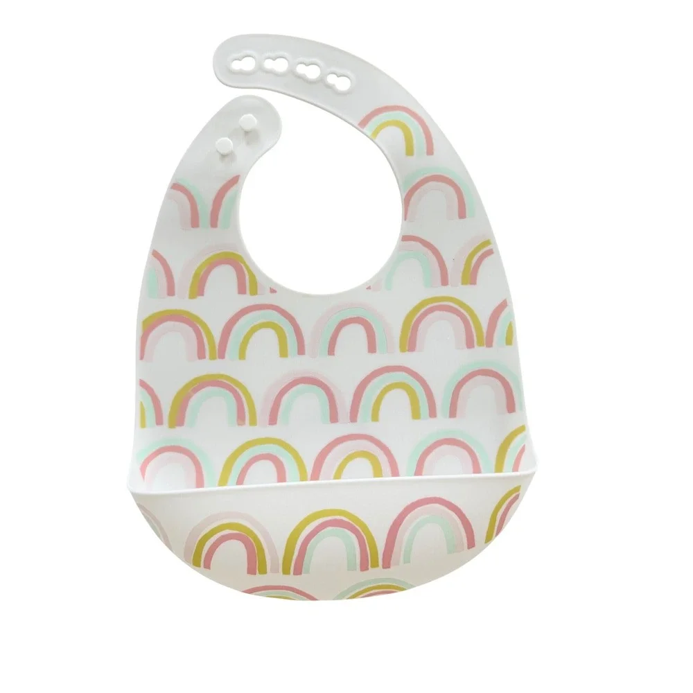 Loulou LOLLIPOP Cloud Island Silicone Bibs Baby‎ Multicolor Rainbow Bunny Safari